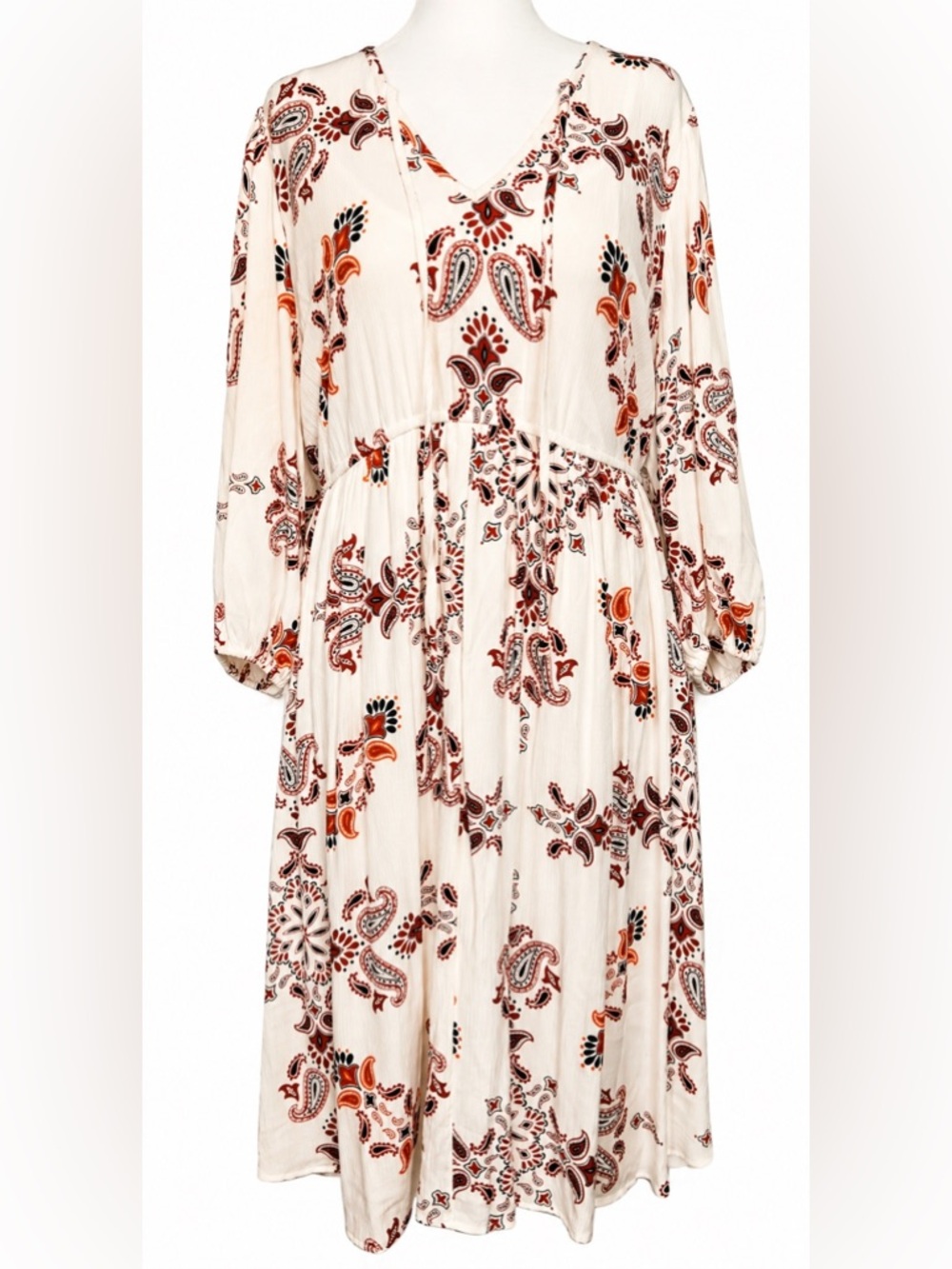 Torrid Paisley Boho Dress w Slip Size 0 XL Flowy Lightweight EUC
